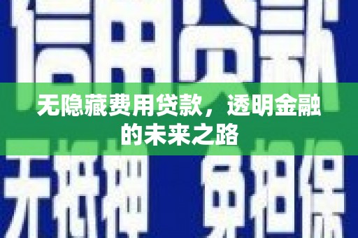 门头沟无隐藏费用贷款，透明金融的未来之路