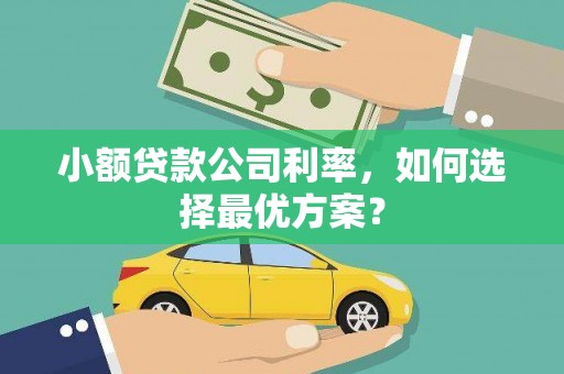 门头沟小额贷款公司利率，如何选择最优方案？