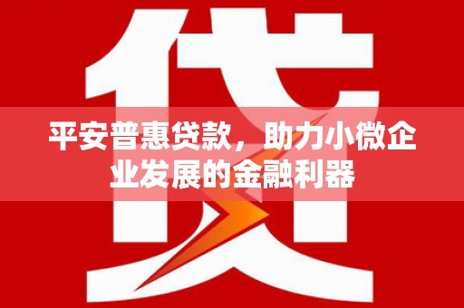 门头沟平安普惠贷款，助力小微企业发展的金融利器