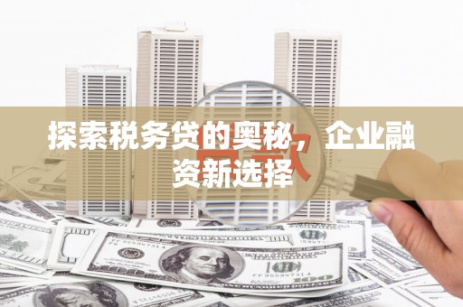 门头沟探索税务贷的奥秘，企业融资新选择