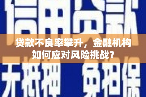门头沟贷款不良率攀升，金融机构如何应对风险挑战？