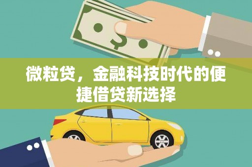 门头沟微粒贷，金融科技时代的便捷借贷新选择